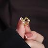 4PCS Fashion Zircon Round Hoop Earring Set Women Temperament Flower Ear Stud Huggie Earring Tragus Piercing Cartilage Jewelry