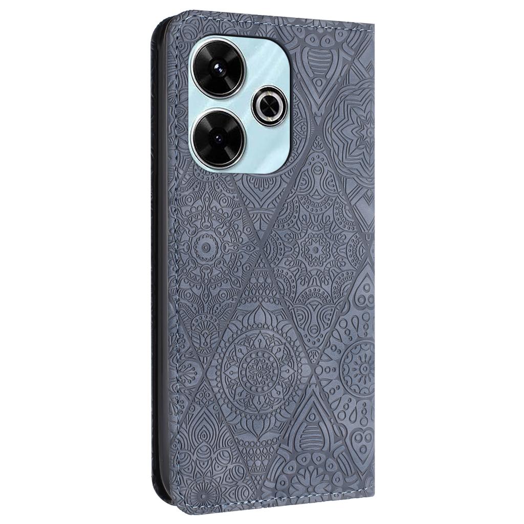 For Xiaomi Redmi 13 5G/13 4G Case Imprinted Flower Wallet Stand Leather Phone Cover
