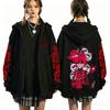 Felpa con zip Hazbin Hotel Stampa Retro Autunno Inverno Streetwear Moda Casual Harajuku Cappotto Pile Manica Lunga Felpe con Zip