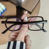 Left Square Right Round Transparent Fashion Novelty Glasses Clear Computer Anti Blue Light Eyeglasses PC Frame and Lens, Full Rim, Decorative Lens