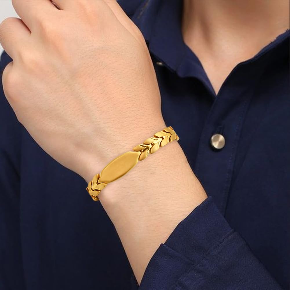 17 ziaren bransoletka germanowa stal nierdzewna elektryczność statyczna moda rozmiar regulowany [BEFOSHINN] męska (Czystość 99,999%) bransoletka, rozpraszanie,