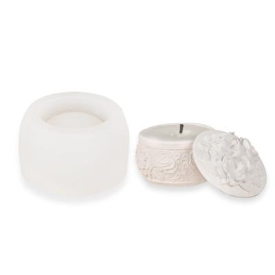 Rose Bottle Dripping Glue Mold Diy Gypsum Ornaments Aromatherapy Candle Holder 3D Flowers Rose Storage Box Silicone Mold