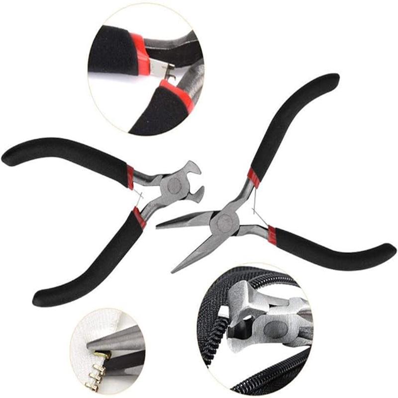 197-Piece Zipper Repair Kit with Pliers for Sleeping Bags, Jackets, Tents, Luggage, and Backpacks