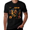 Vintage Golden Botanical Night Garden TShirt Urban Style Casual Short Sleeve Top TShirt