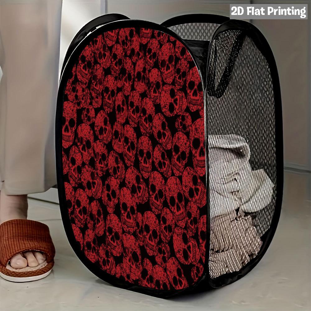 1Pcs Halloween Series 4 Pop-Up Laundry Hamper Expandable Mesh Hamper Basket for Room Bedroom Bathroom Organization Contemporary Storage