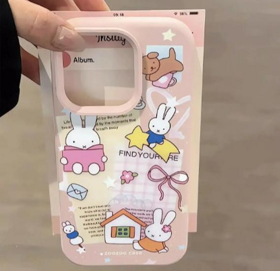

Little Rabbit Cartoon Case for 17 Pro Max 16, 15 Pro, 14 Plus, and Millet 11/13 iPhone 13