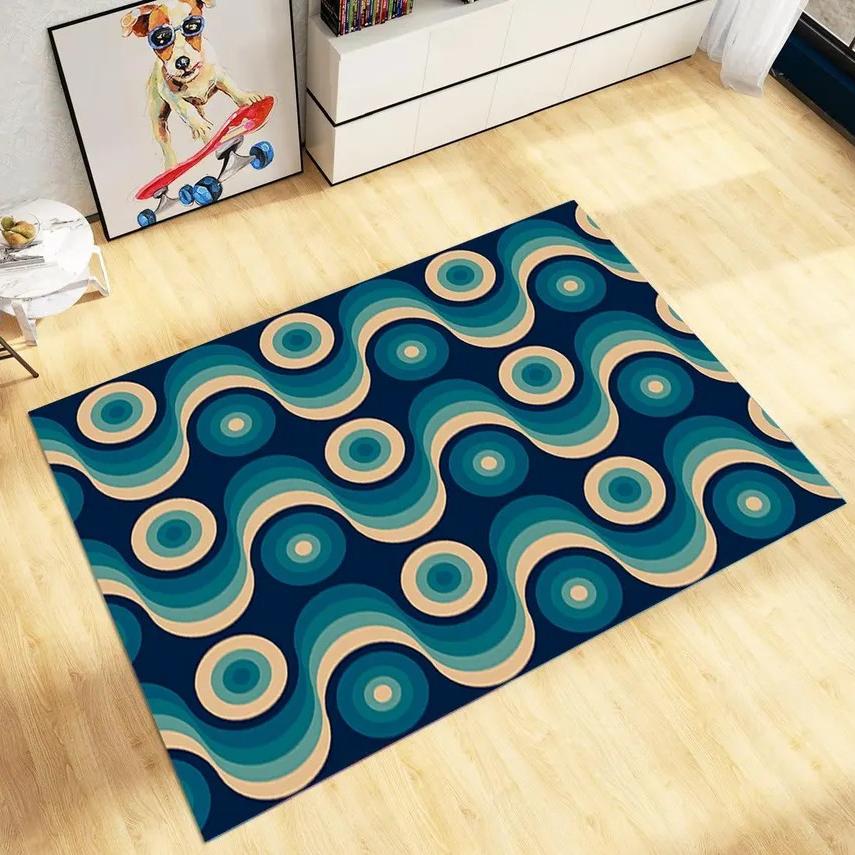 Mid Century Rug, 70s Rug, Modern Retro Rug, Art Deco Pattern, Abstract Rug, Colorful Rug, Area Rug, Living Room, Modern Carpet 40x60cm