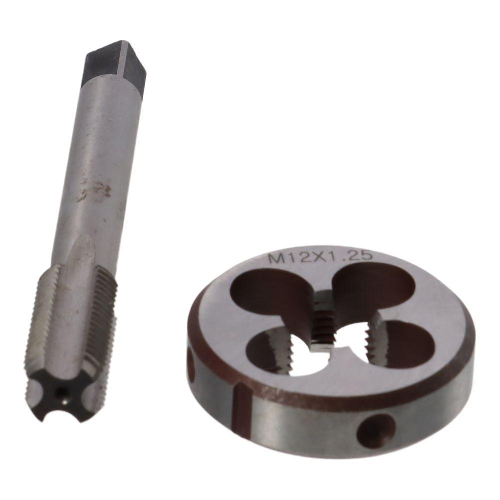 M12 x 1,25 mm Metrisk Gjengetapp og Gjengehode Sett med Rundt Gjengehode Maskin Gjenge Skruegjenge Tapp & Gjengehode Sett Mutter Skrue Bolt Gjenge reparasjon