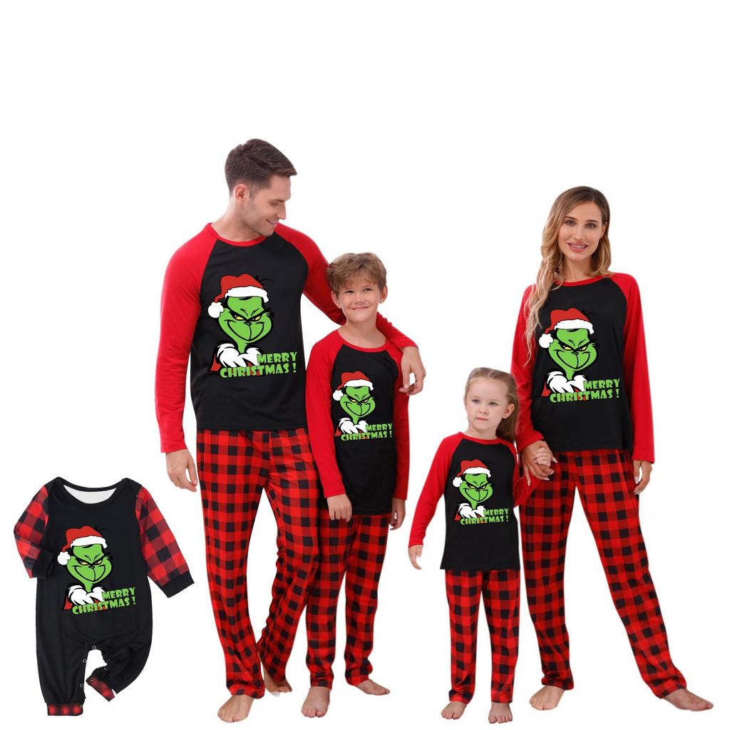 Christmas Prints Family Matching Long Sleeve Tops+Pants Set Family Matching Sets