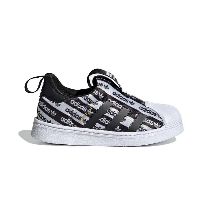 Adidas Originals SUPERSTAR 360 Abrasion Resistant Low top Skateboard Shoes Black White Infant And Toddler EF6642