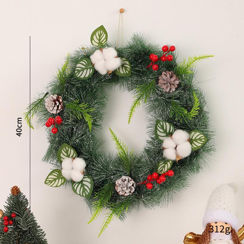 LED Christmas Wreath with PVC Pine Cones – Elegant Hanging Holiday Decoration for Windows