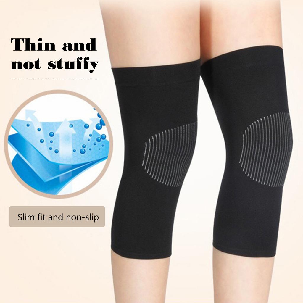 1 Pair Soft Knee Protector Pads Ultra-thin Seamless Knee Pad for Winter Keeping Leg Warmth Use