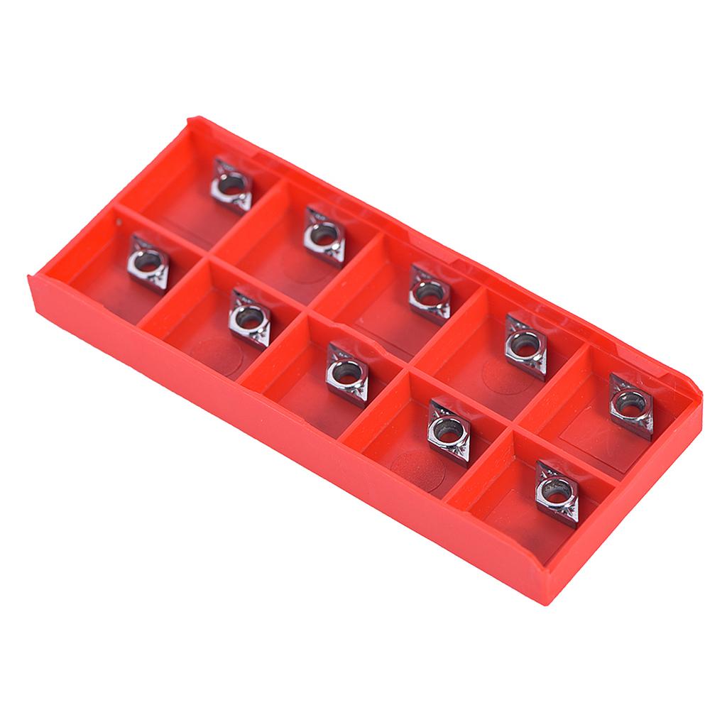 10 Stück Satz CNC Hartmetallspitzen Einsätze Messerkopf Drehbank Drehmeißel mit Box DCGT070204AK