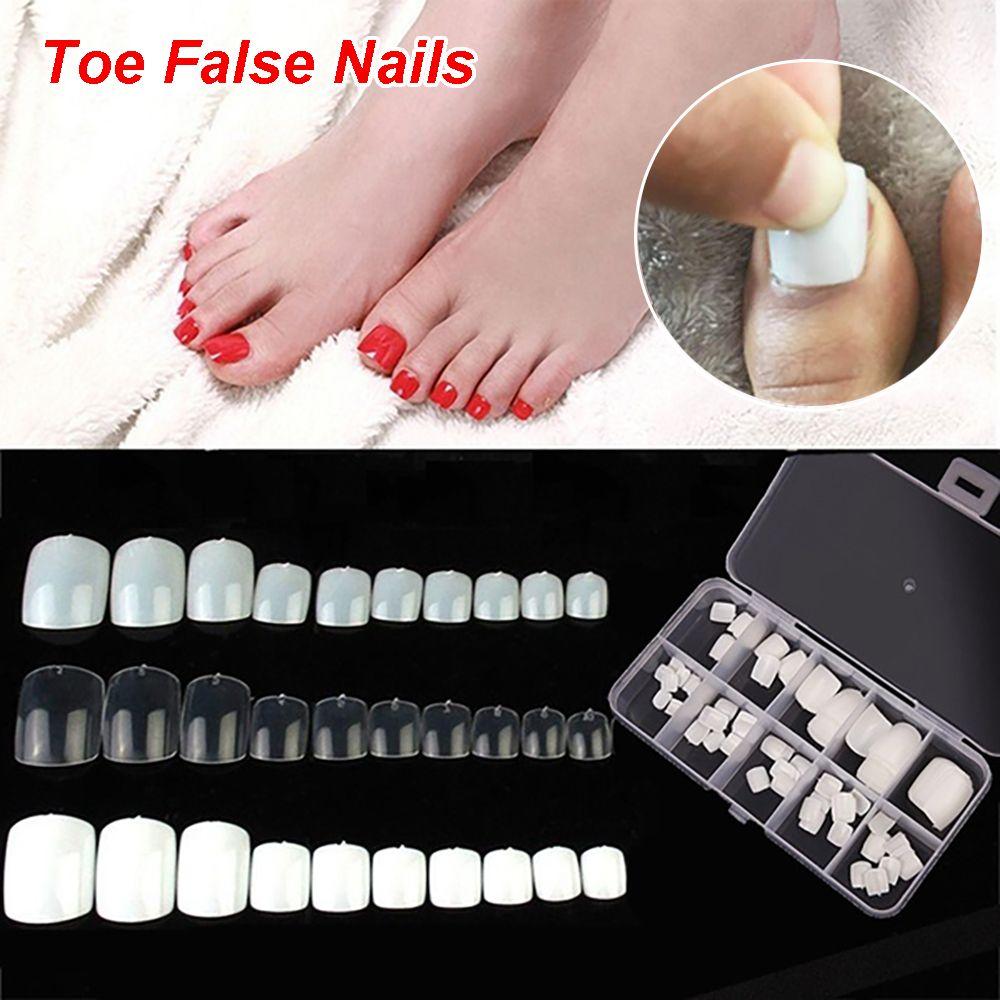 

Cover Acrylic Artificial Toenail Natural Nail Art Tips Toe False Nails Manicure Foot Fake Nails
