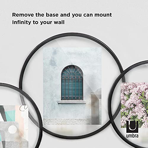 Umbra Infinity Photo Frame, 2L Size (5x7cm), Round, Wall-Mounted, for Photos, Postcards, and Art, 21012272040, Black