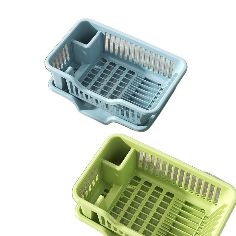 Multifunctional Kitchen Storage Rack: Partitioned Organizer for Bowls, Dishes, and Utensils with Built-in Drainer and Thickened Storage Box