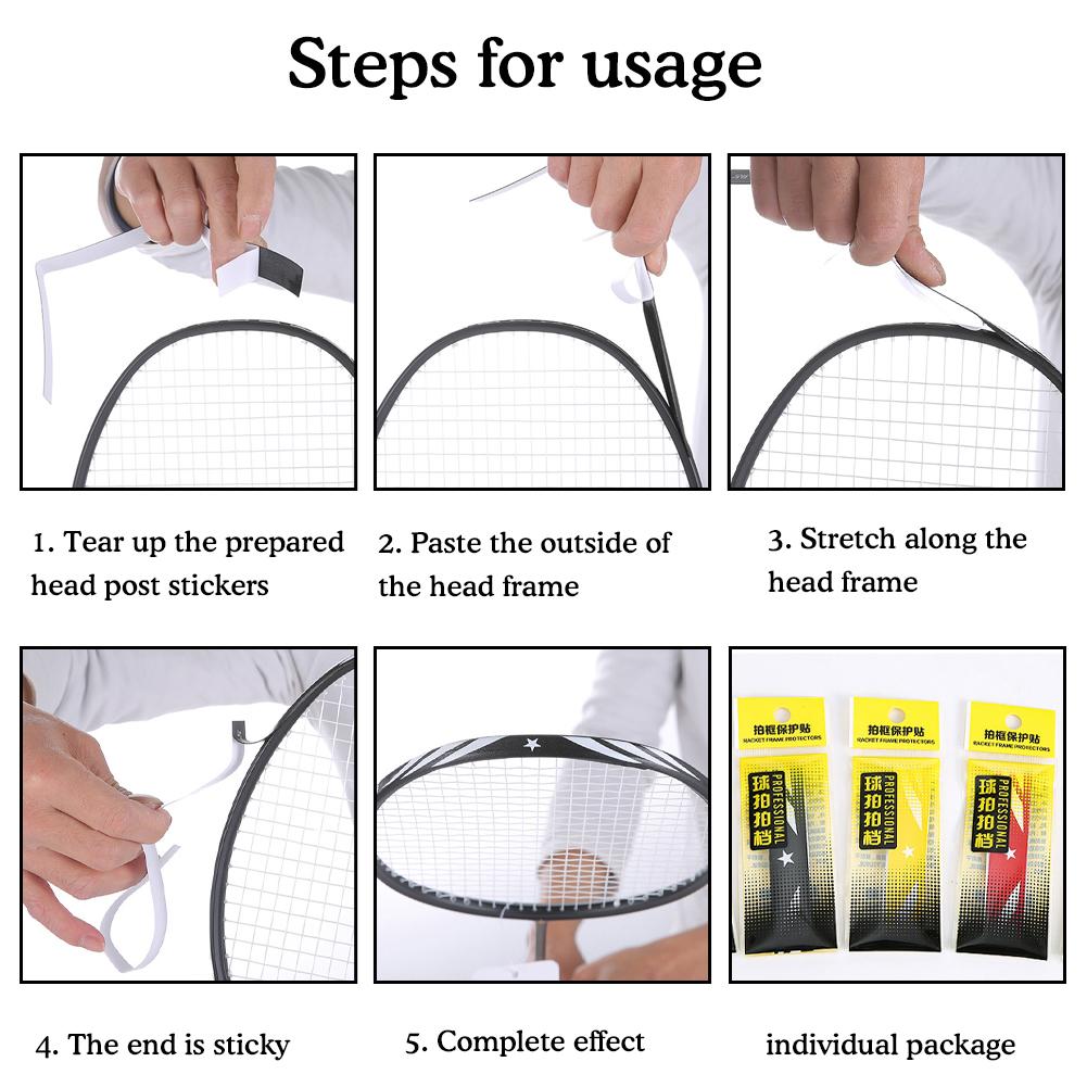 Wear Resistant Badminton Accessories Racket Head Protector Self Adhesive Tape Racquet Guard Racquets Durable Protective Sticker