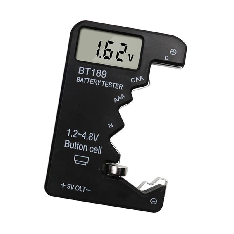 Bt189 Tester per batterie ultra-piccolo 9V Aaaaa Cellula a bottone universale per uso domestico Display digitale LCD Tester per batterie Rilevatore di power bank
