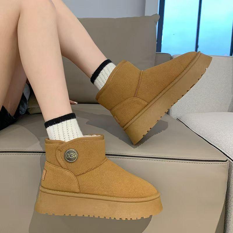

2025 new snow boots women s winter velvet thickened warm large cotton shoes women s thick-soled non-slip shoes 35 малиновый