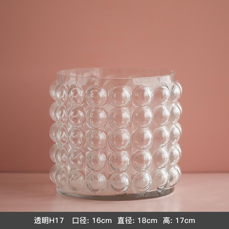 

Bubble Relief Glass Vase Desktop Decor Transparent Vases Ornaments Flower Pot Flower Insert American Rustic Home Decoration