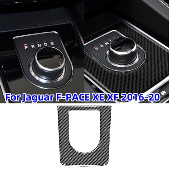 1x Carbon Fiber Central Gear Shift Panel Cover Trim For Jaguar F-PACE XE XF16-20