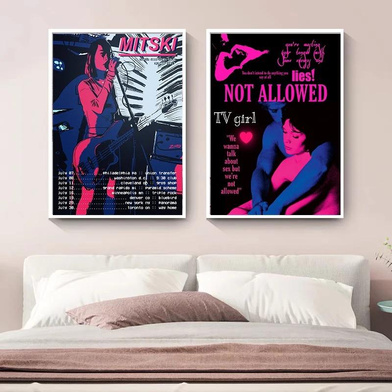 Tv Girl French Exit Lovers Rock Poster Aesthetic Music Album Mitski Vintage Canvas Posters Home Decoration Wall Art Room Decor