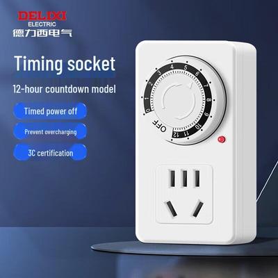 DELIXI 12-Hour Mechanical Timer Socket CN Plug (adapter Included)