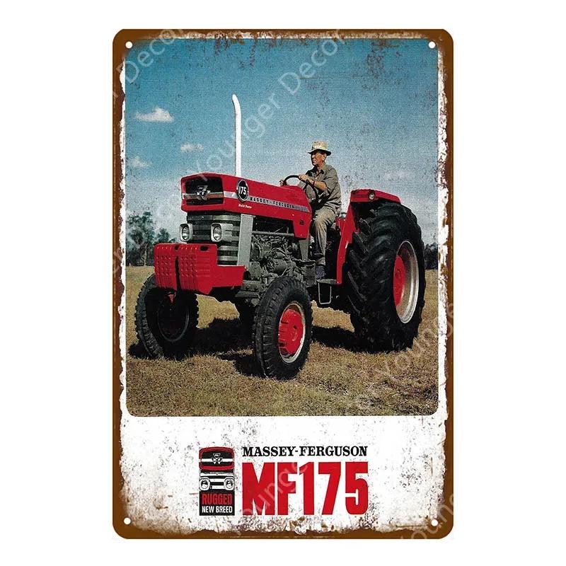 Vintage Farm Tractor Metal Signage Tin Signage Metal Vintage Farmhouse Courtyard Wall Art Decoration Mural Aesthetics Gift
