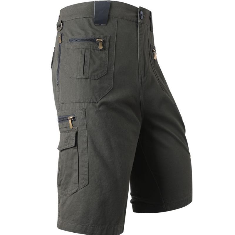 Pantalones cortos elegantes de cintura media para verano, pantalones cortos cargo con bolsillos y cremallera que absorben el sudor.