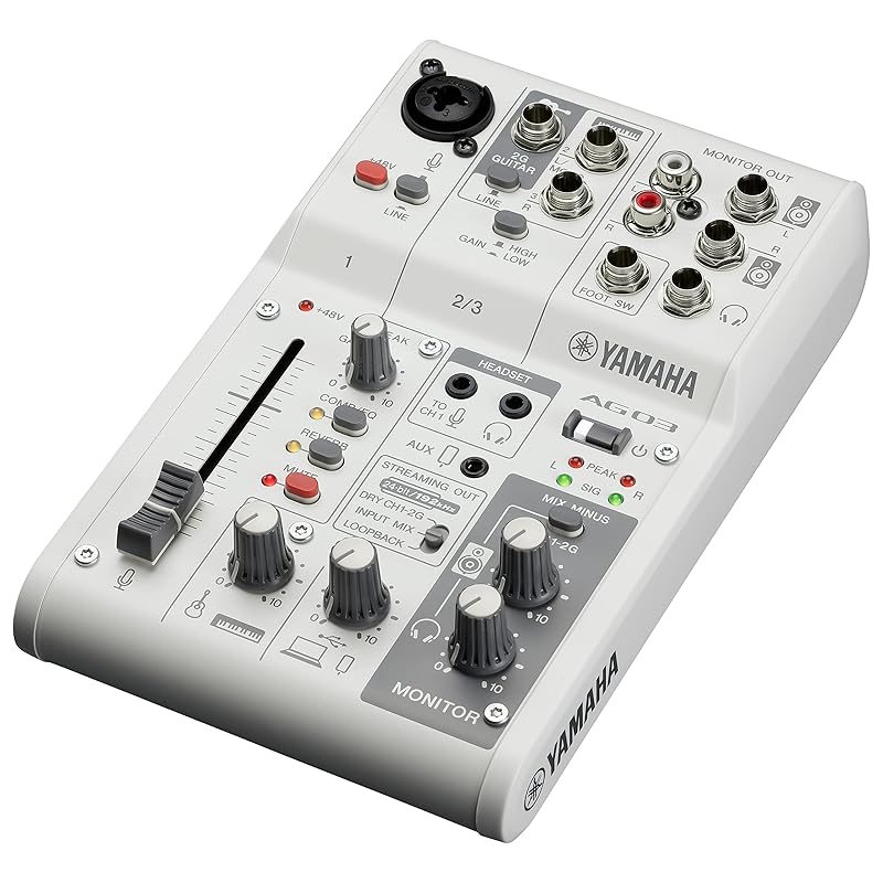 

Yamaha live streaming mixer 3 channels white AG03MK2 W