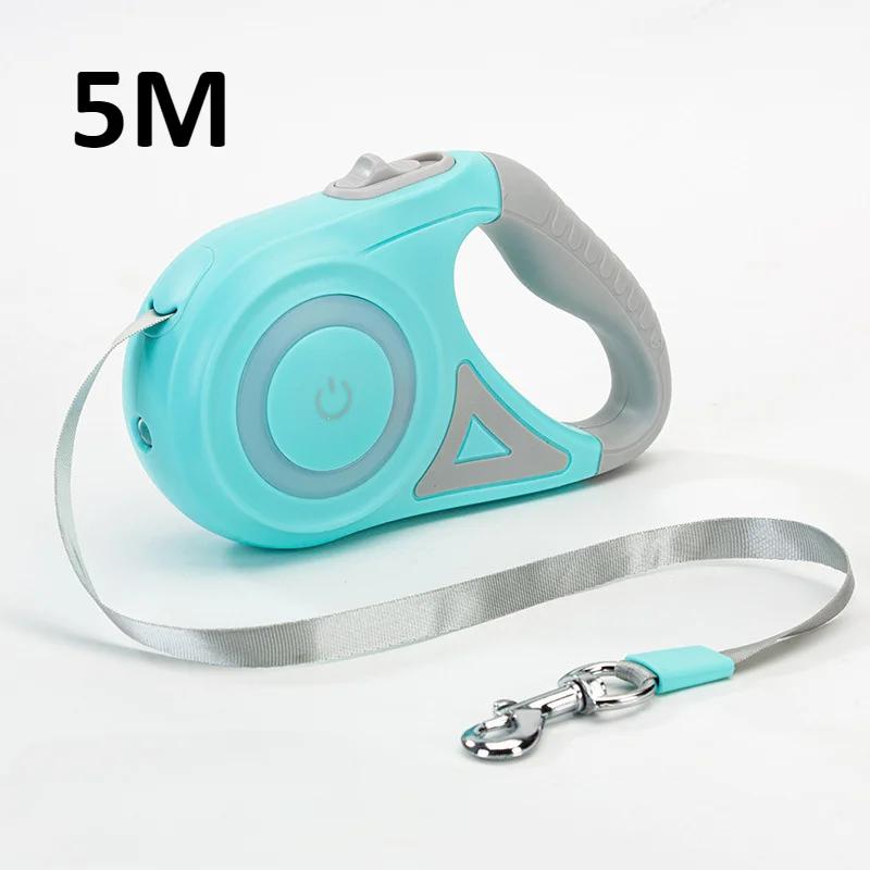 3/5M Automatic Dog Leash Retractable LED Luminous Leading Fashion Light Straps for Dog Puppy Pet Flexi Walking Running Lead Pets