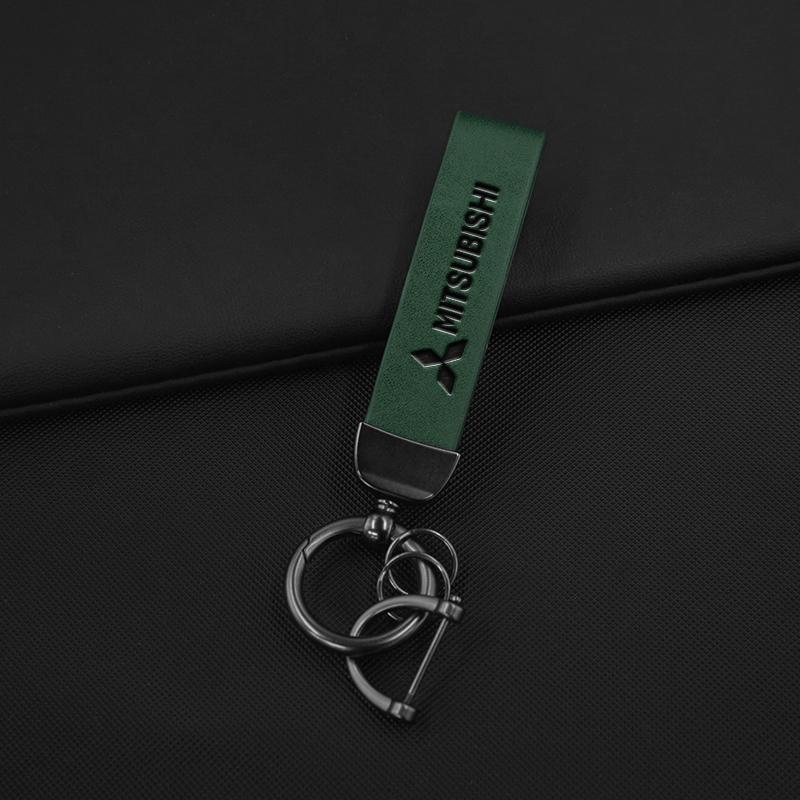 Car Metal Leather Key Rings Chain For Mitsubishi Ralliart Lancer EX Outlander Xl l200 EX10 ASX Styling Keychain Auto Accessories