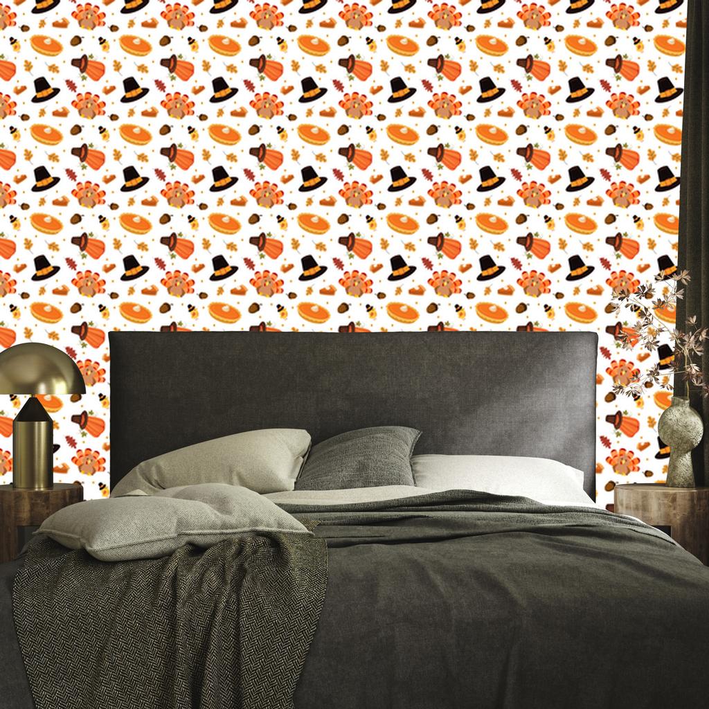 Autumn wallpaper white, cream, peach and gold 50x1000