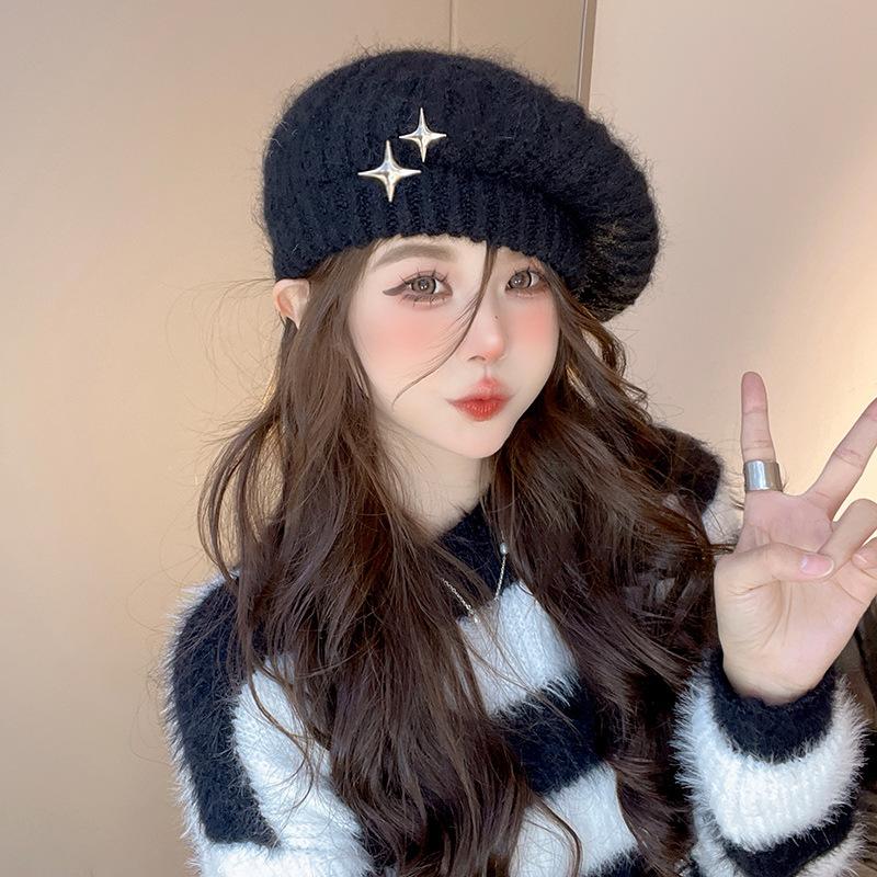 Beret autumn and winter face little girl painter hat versatile classic British retro newsboy hat