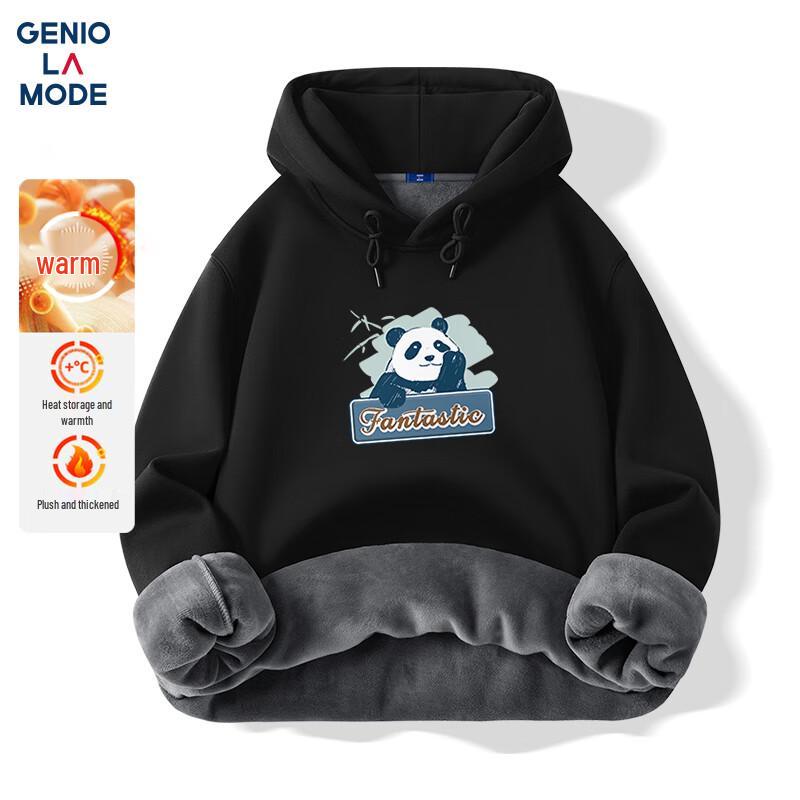 GENIOLAMODE Men's Loose Fit Fleece Lined Hooded Sweatshirt
