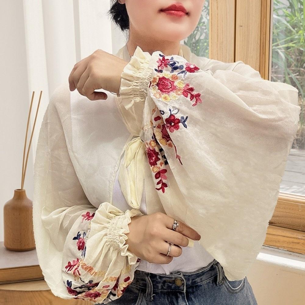 Breathable Flower Shawl Long Seaside Vacation Cloak Fashion Sunscreen Scarf Gift