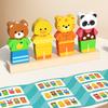 Wooden Children's Animal Changing Clothes Column Pattern Matching Color Recognition Fine Motor Training Game Educational Toys