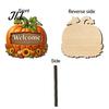 Durable Solid Wood Plaque Autumn Pumpkin Gnome Welcome Sign for Front Door, Rustic Hanging Thanksgiving Wall Ornament with Hemp Rope Fall Harvest Home