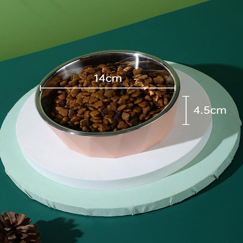 Sklisikker Kollisjon Høydejustert Katt Hundeskål Hevet Rustfritt Stål Kattefôrskåler Beskytt Nakke Valp Katt Fôringsutstyr