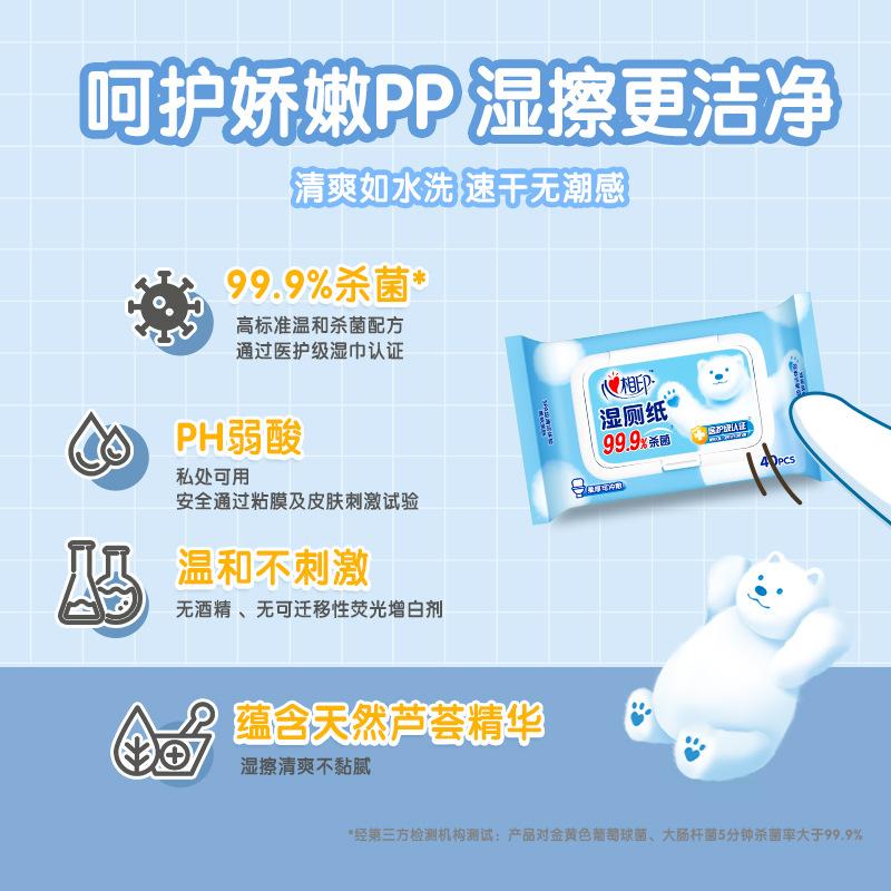 Xinxiangyin Adult Sterilizing Wet Wipes - 10 Packs of 40 Sheets for Private Area Cleansing