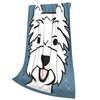 West Highland Terrier Westies Dogs Blue Blankets Soft Warm Flannel Throw Blanket Cover for Bed Living Room Picnic Travel Home
