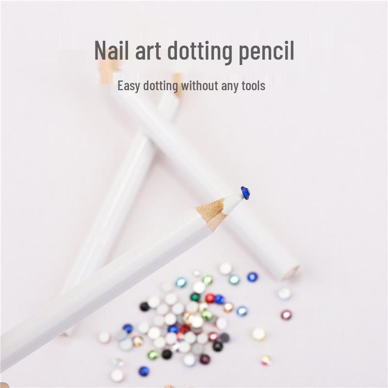 Cross-Border Exclusive Nail Art Pencil: Short Style Self-Adhesive Crayon with Gem Placement for DIY Manicures