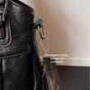 Multi-compartment soft leather tote bag women's shoulder messenger bag