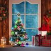 Table Top Mini Christmas Tree with LED String Lights, 24'' Artificial Small DIY Desktop Christmas Tree, Tabletop Chrstmas Tree