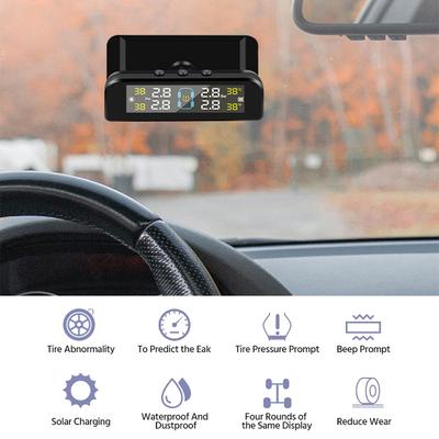 Automatic Brightness Control 4 Sensors Decoration Accessories TPMS Wireless Solar Power Car Tire Pressure Alarm Monitor System