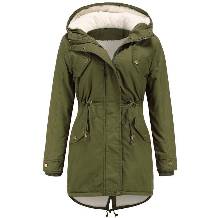 Women Winter Warm Plush Fleece Lined Long Hooded Parka Coat Thickened Puffer Jacket Windbreaker Casual Daily Work