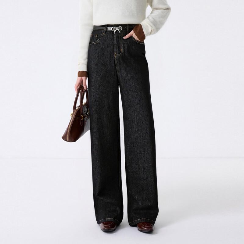 Women s High-Waist Straight-Leg Fleece-Lined Jeans S
