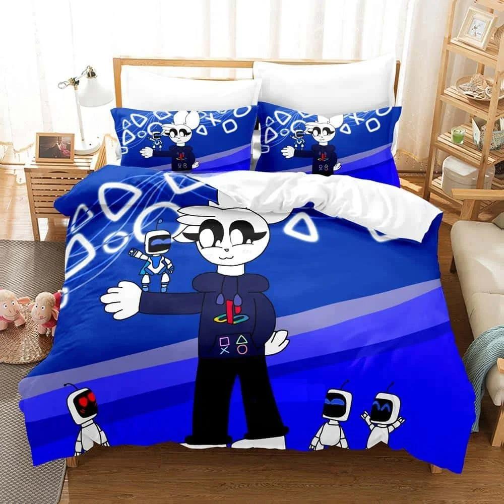 New Fashion 3D Printing  ASTRO BOT Bedding Set Cartoon Anime Three-piece Set Adult Kid Bedroom Duvet Cover Sets Home Textiles