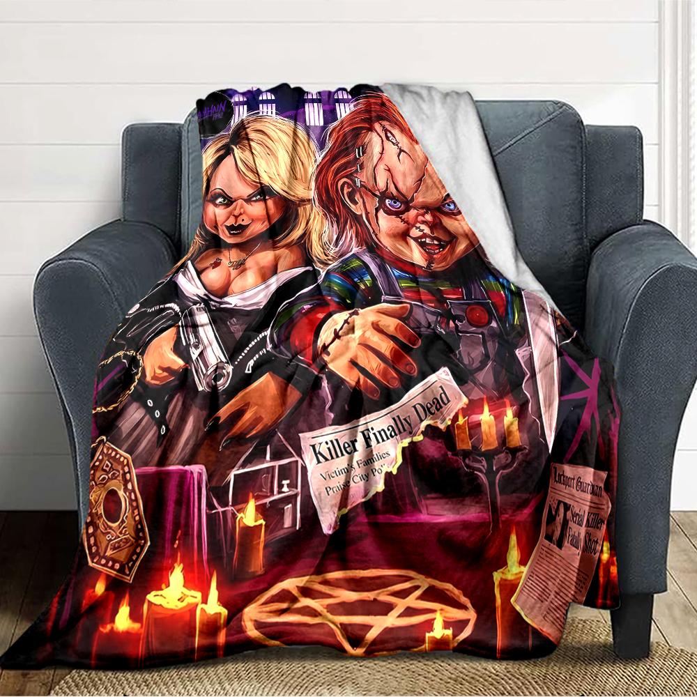 1pc Chucky1 Blanket, Gift, for Men and Women, Soft Blanket, Good for Sofa Bed Couch Travel, Lightweight Flannel Blanket