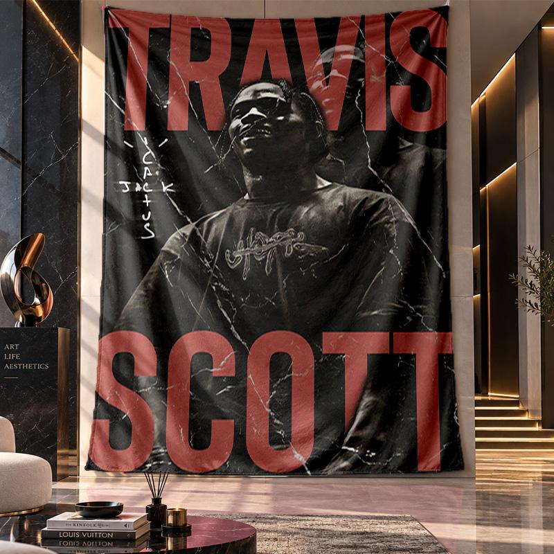 Wall Hanging Tapestry,Travis Scott Printed Fabric Backdrop For Dorm Room Party Decoration